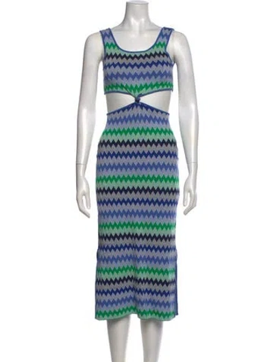 Pre-owned Solid & Striped Striped Midi Length Dress In Blue