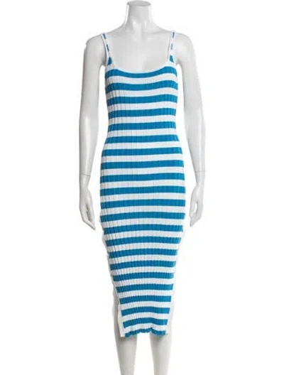 Pre-owned Solid & Striped Striped Midi Length Dress In Blue
