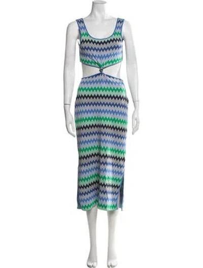 Pre-owned Solid & Striped Striped Midi Length Dress In Blue