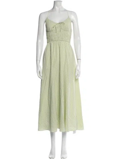 Pre-owned Solid & Striped Striped Midi Length Dress In Green