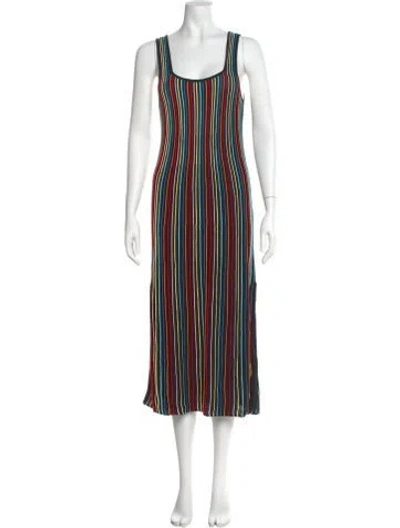 Pre-owned Solid & Striped Striped Midi Length Dress In Multi