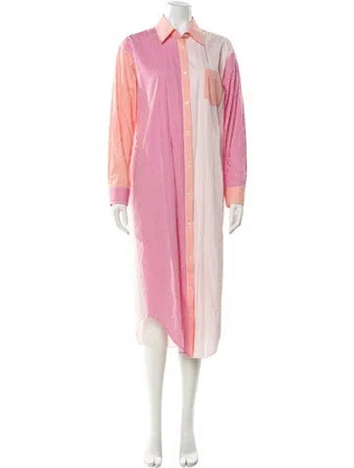 Pre-owned Solid & Striped Striped Midi Length Dress In Pink