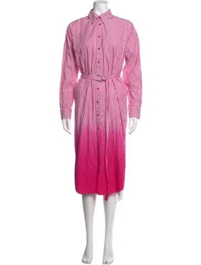 Pre-owned Solid & Striped Striped Midi Length Dress In Pink