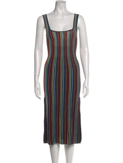 Pre-owned Solid & Striped Striped Midi Length Dress W/ Tags In Black