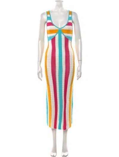 Pre-owned Solid & Striped Striped Midi Length Dress W/ Tags In Blue