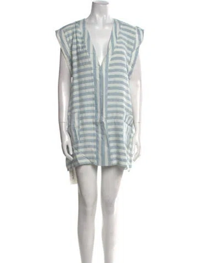 Pre-owned Solid & Striped Striped Mini Dress In Blue