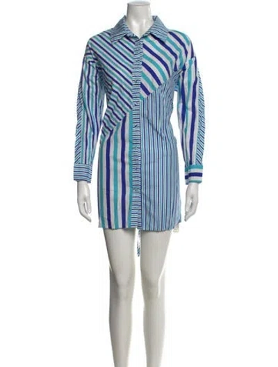 Pre-owned Solid & Striped Striped Mini Dress In Blue