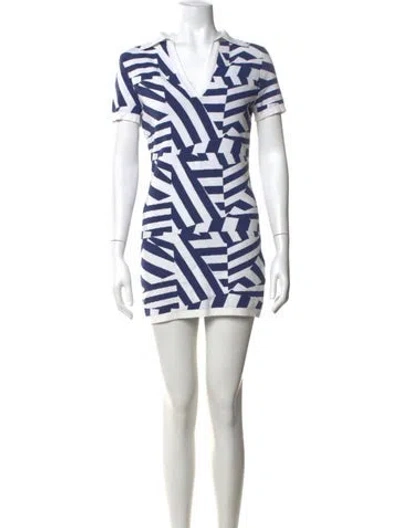 Pre-owned Solid & Striped Striped Mini Dress In Blue/white