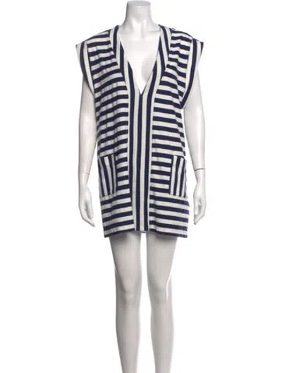 Pre-owned Solid & Striped Striped Mini Dress In Blue/white