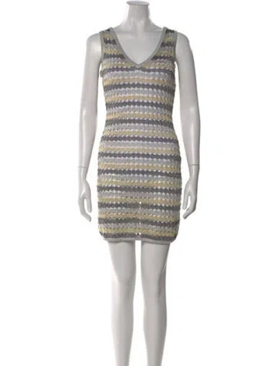 Pre-owned Solid & Striped Striped Mini Dress In Gray