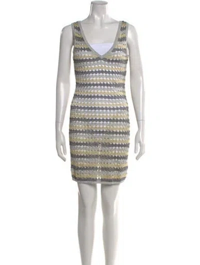 Pre-owned Solid & Striped Striped Mini Dress W/ Tags In Gray