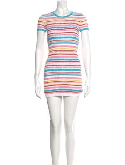 Pre-owned Solid & Striped Striped Mini Dress In White
