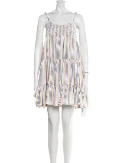 Pre-owned Solid & Striped Striped Mini Dress In White
