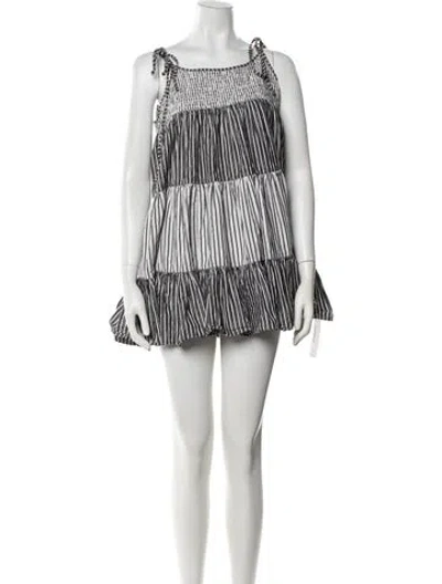 Pre-owned Solid & Striped Striped Mini Dress In White