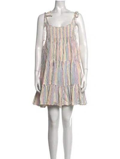 Pre-owned Solid & Striped Striped Mini Dress In White