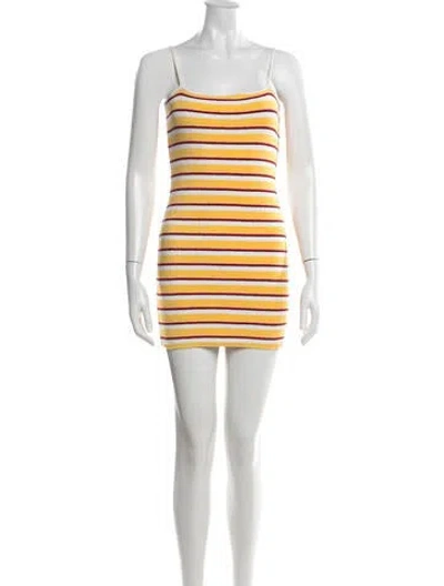 Pre-owned Solid & Striped Striped Mini Dress In Yellow