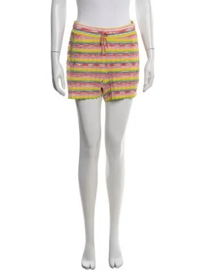 Pre-owned Solid & Striped Striped Mini Shorts In Metallic/yellow
