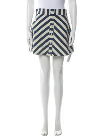 Pre-owned Solid & Striped Striped Mini Skirt In Neutral