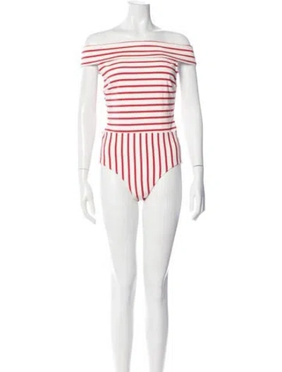 Pre-owned Solid & Striped Striped One-piece W/ Tags In White