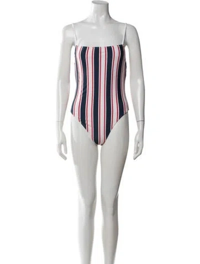 Pre-owned Solid & Striped Striped One-piece W/ Tags In White
