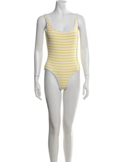 Pre-owned Solid & Striped Striped One-piece W/ Tags In Yellow