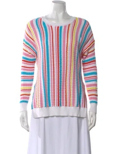 Pre-owned Solid & Striped Striped Scoop Neck Sweater In White
