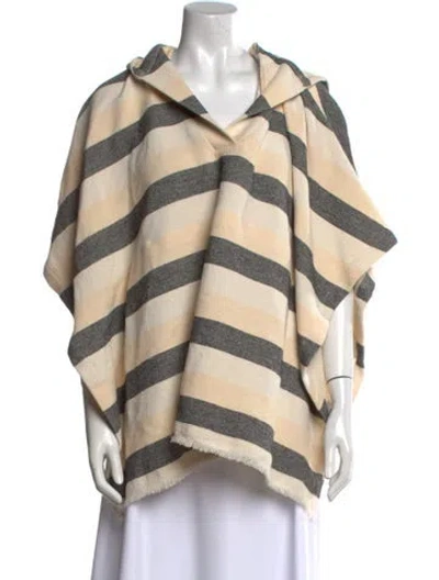 Pre-owned Solid & Striped Striped V-neck Sweater In Neutral