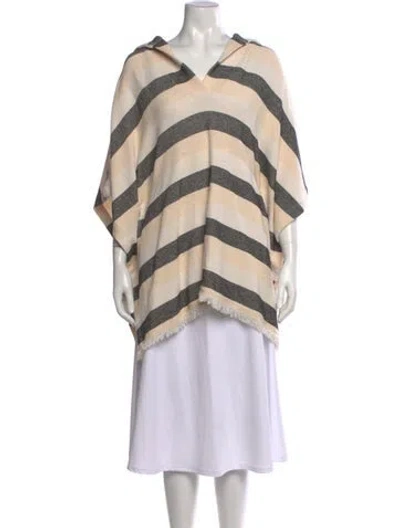 Pre-owned Solid & Striped Striped V-neck Sweater In Neutrals
