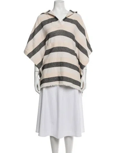 Pre-owned Solid & Striped Striped V-neck Sweater In Neutrals
