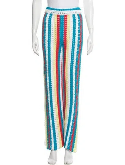 Pre-owned Solid & Striped Striped Wide Leg Pants In Blue