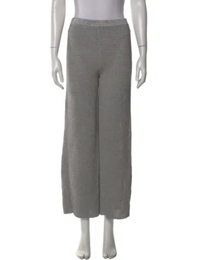 Pre-owned Solid & Striped Striped Wide Leg Pants In Gray