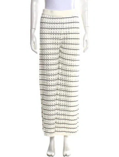 Pre-owned Solid & Striped Striped Wide Leg Pants In White