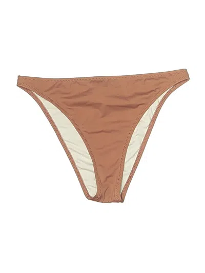 Pre-owned Solid & Striped Swimsuit Bottoms In Brown