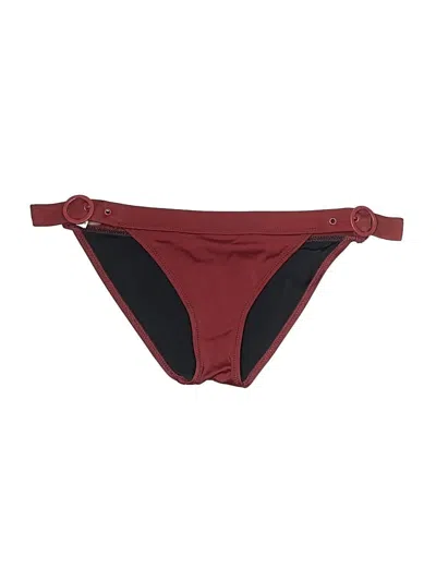 Pre-owned Solid & Striped Swimsuit Bottoms In Burgundy