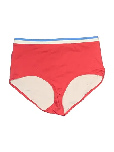 Pre-owned Solid & Striped Swimsuit Bottoms In Red