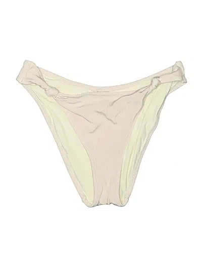 Pre-owned Solid & Striped Swimsuit Bottoms In White