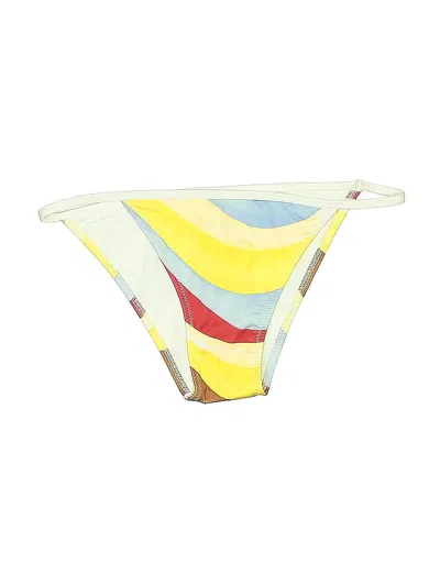Pre-owned Solid & Striped Swimsuit Bottoms In Yellow