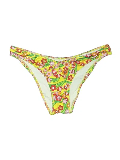 Pre-owned Solid & Striped Swimsuit Bottoms In Yellow