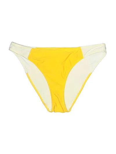 Pre-owned Solid & Striped Swimsuit Bottoms In Yellow