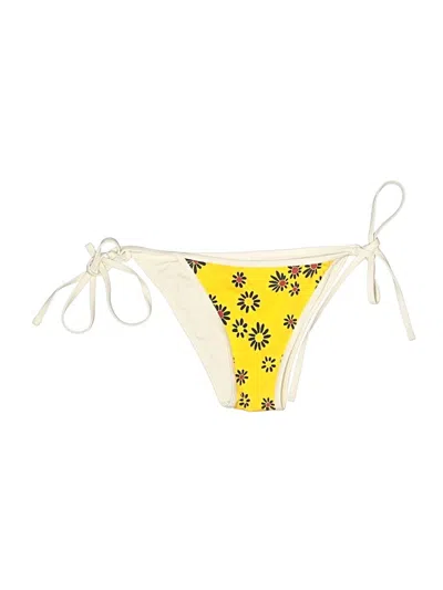 Pre-owned Solid & Striped Swimsuit Bottoms In Yellow