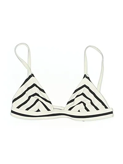 Pre-owned Solid & Striped Swimsuit Top Black Chevron/herringbone Pattern Swimwear