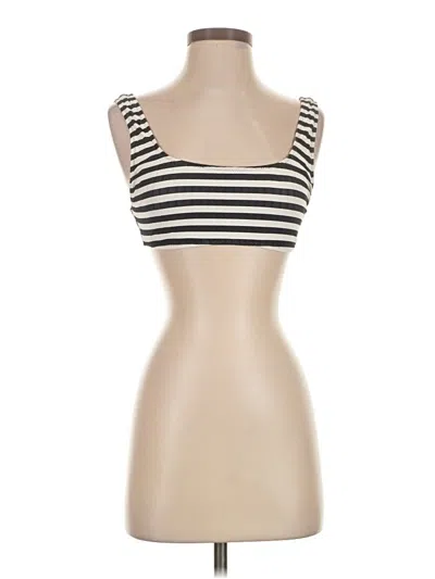 Pre-owned Solid & Striped Swimsuit Top Black Strapless Neckline Swimwear