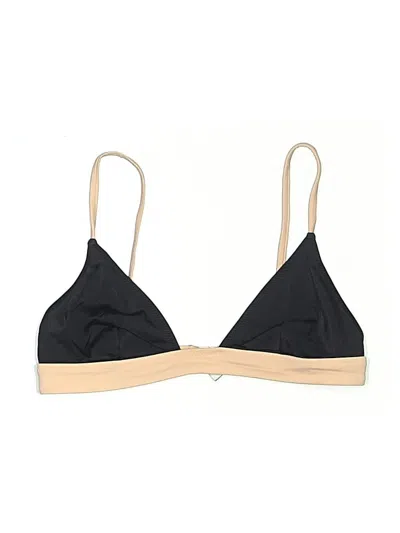 Pre-owned Solid & Striped Swimsuit Top Black Swimwear