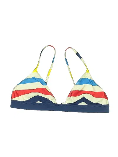 Pre-owned Solid & Striped Swimsuit Top Blue Graphic Pattern Swimwear