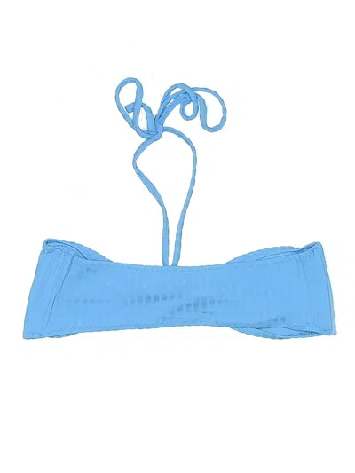 Pre-owned Solid & Striped Swimsuit Top Blue Swimwear