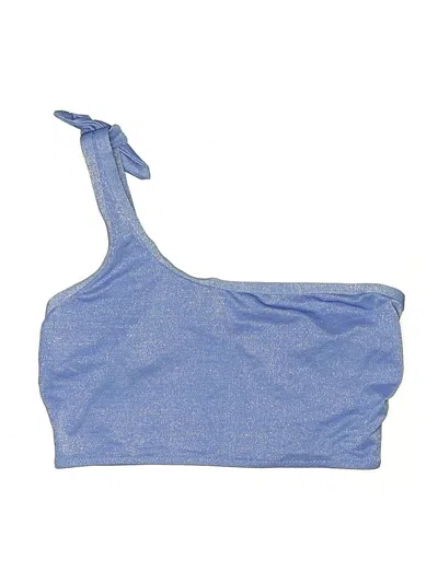 Pre-owned Solid & Striped Swimsuit Top Blue Swimwear