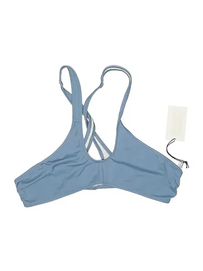 Solid & Striped Swimsuit Top Blue Swimwear