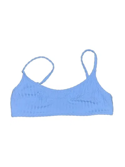 Pre-owned Solid & Striped Swimsuit Top Blue Swimwear