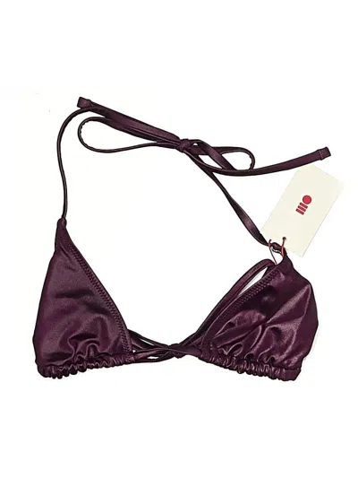 Solid & Striped Swimsuit Top Burgundy Swimwear