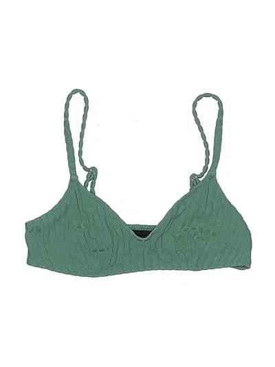 Pre-owned Solid & Striped Swimsuit Top Green Swimwear